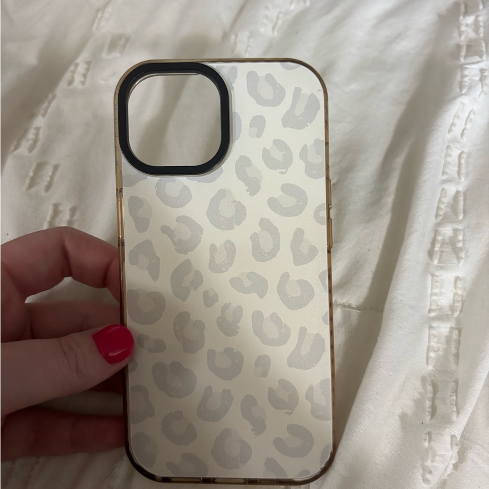 Leopard Print Phone Case - Cream and Gray